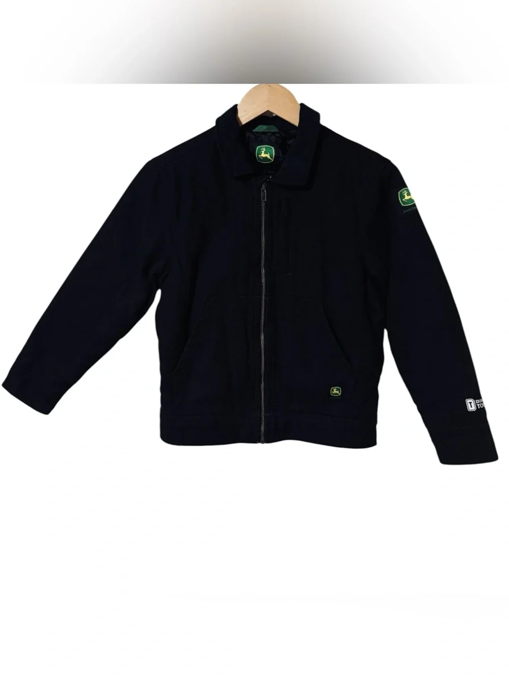 JOHN DEERE Tractor Jacket Coat Durable Tough Full Zip Pockets Logo Lined Boys 8